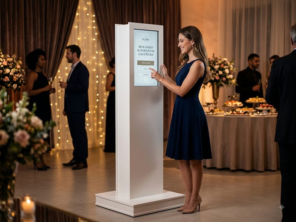 Totem da Plura em um evento de gala
